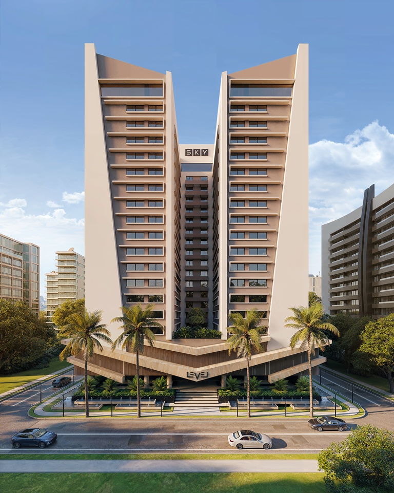 Proyecto Sky Level Equipetrol fachada moderna