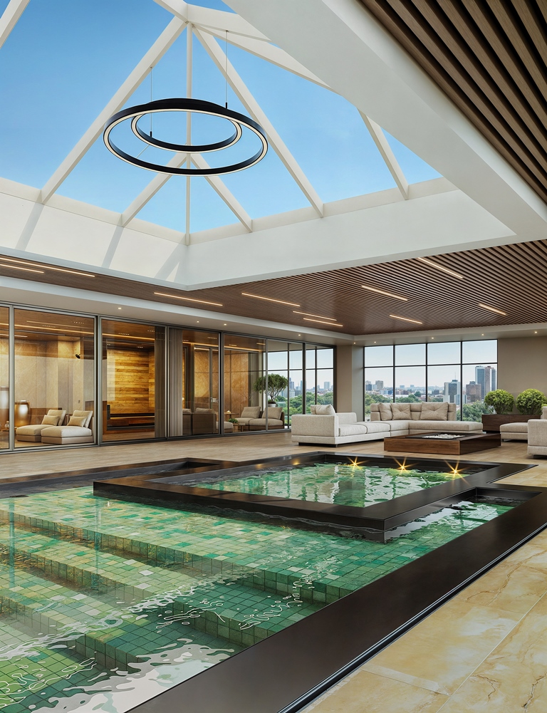 Áreas sociales Sky Level piscina gimnasio cowork